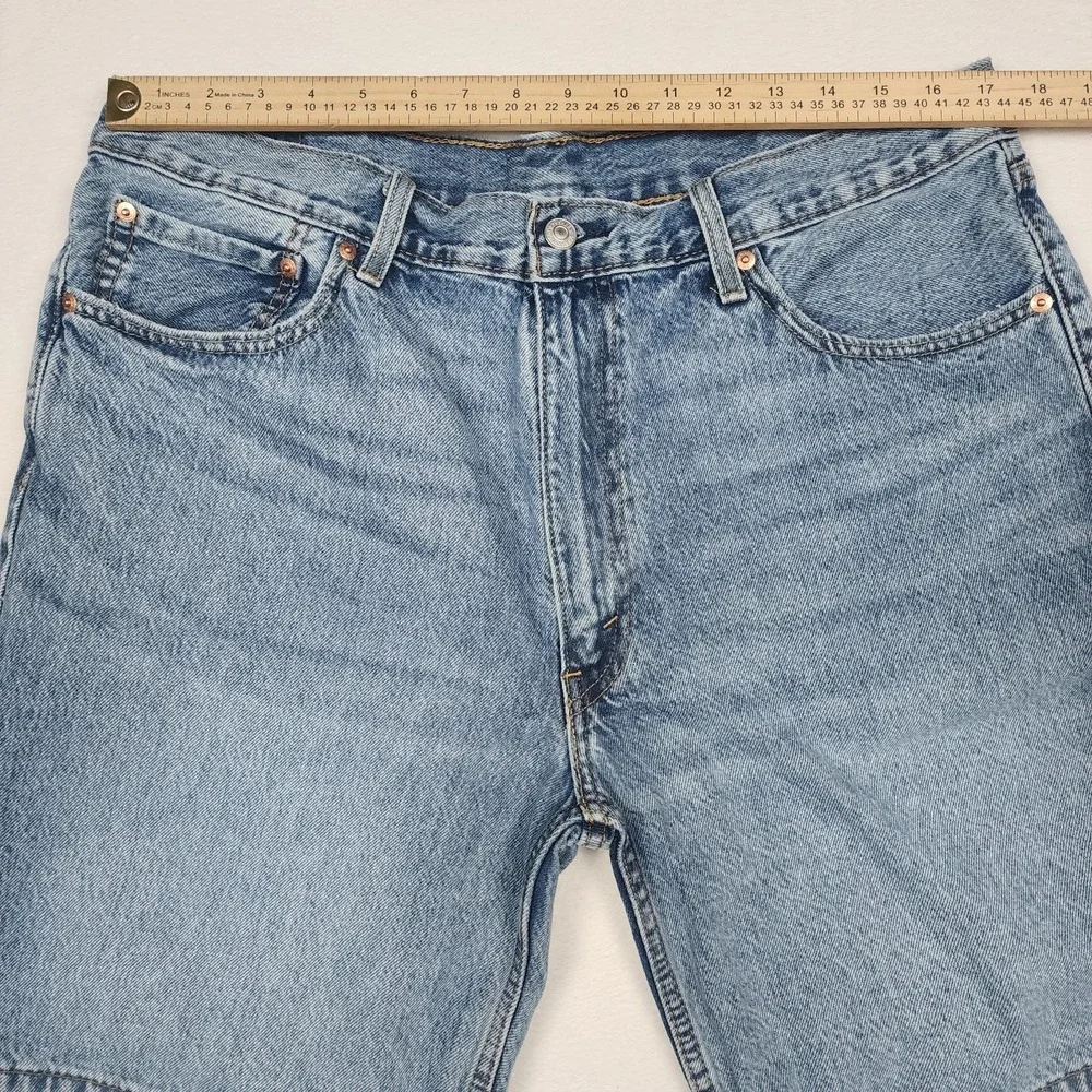 Levis 454 Denim Shorts Mens Size 38 Blue Jean Relaxed Fit Baggy Jorts